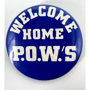 Vintage 70s P.O.W. Button Welcome Home P.O.W.'S